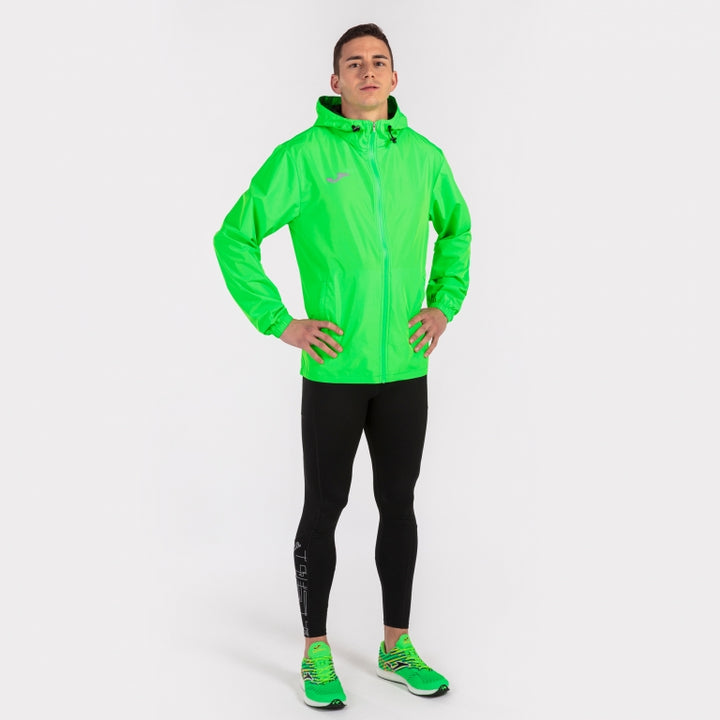Jachetă de ploaie combi running verde fluorescent