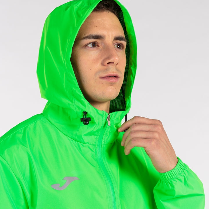 Jachetă de ploaie combi running verde fluorescent