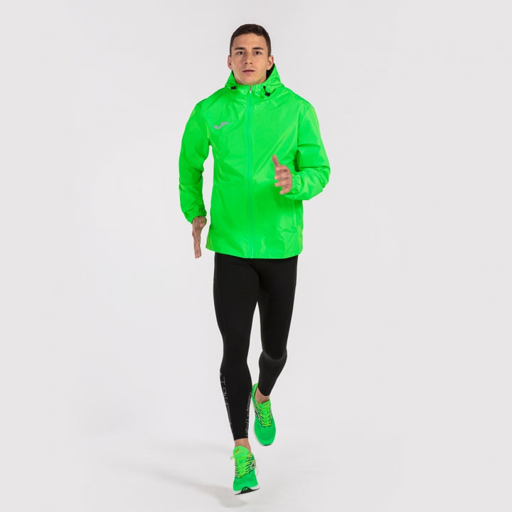 Jachetă de ploaie combi running verde fluorescent