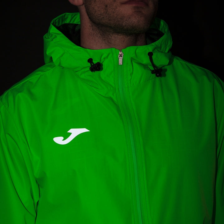 Jachetă de ploaie combi running verde fluorescent
