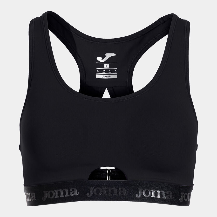 Bustieră Sport Damă Iconic Susținere Ridicată- Negru