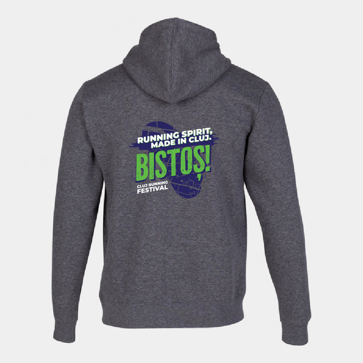 Hanorac cu glugă masculin Montana gri melanj personalizat BISTOȘ