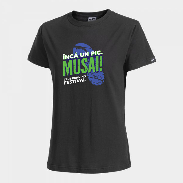 Tricou cu mânecă scurtă feminin Desert negru personalizat MUSAI